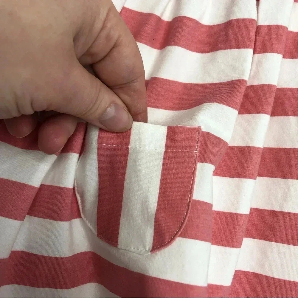 NWT Mayoral dress short sleeve pink and white stripes size 6-9 months‎